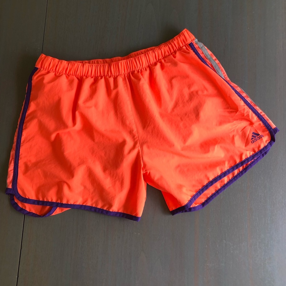 Adidas Orange Workout Shorts - Large